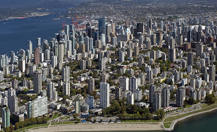 Aerial View of Vancouver BC