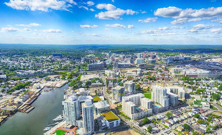 Stamford city skyline