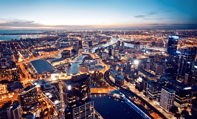 Melbourne CBD at night