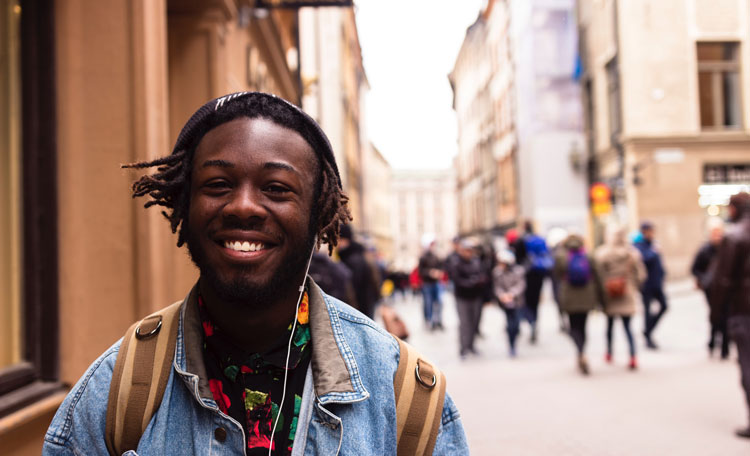 Stockholm man with headphones