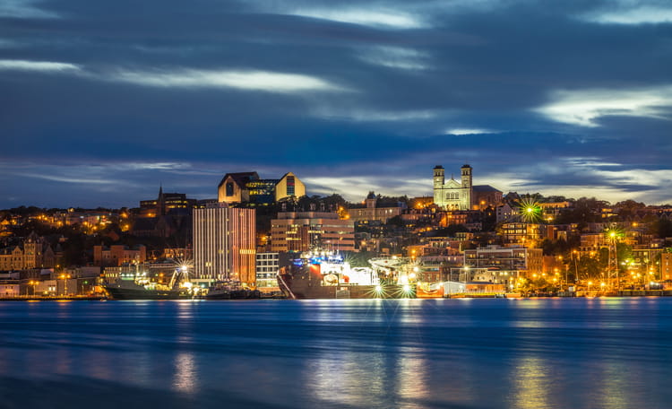 St. John's Downtown Night Aerial