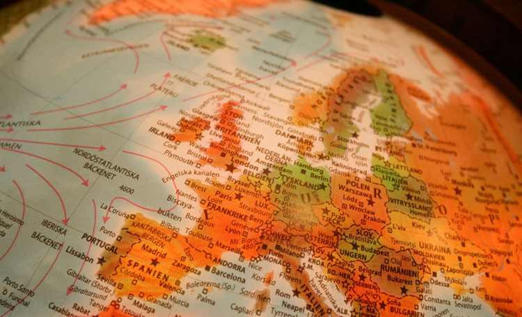 Europe on globe, Linköping, Sweden